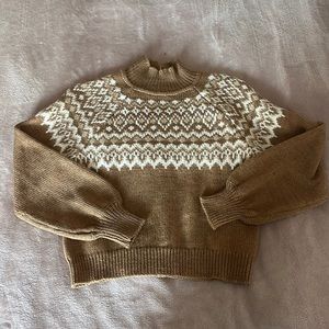 Brown&White Gap Turtleneck Sweater